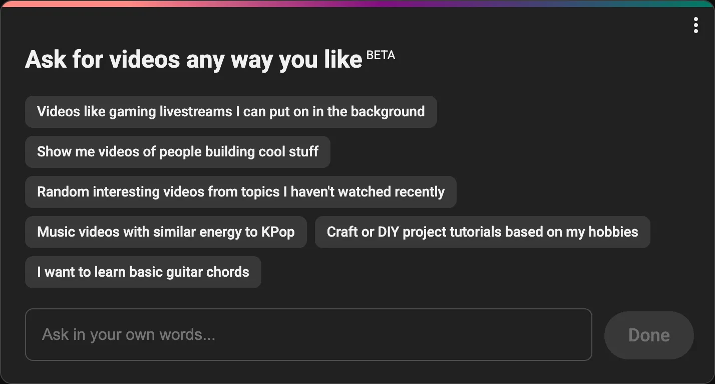 Dear Algorithm YouTube Prompt
